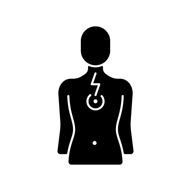 胸痛黑色字形图标图片下载