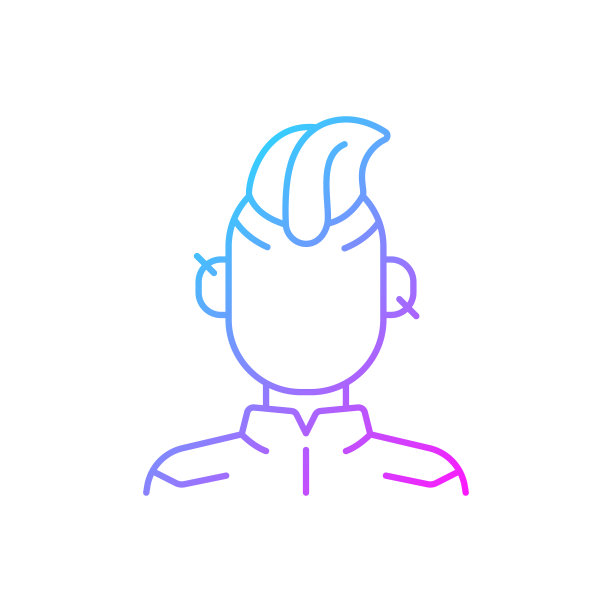 赛博朋克人物渐变线性矢量图标图片下载