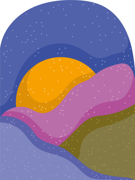 抽象景观波和太阳框架图像图片下载