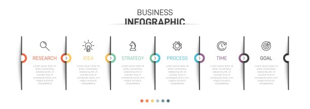 信息图形设计与图标和5个选项或步骤。细线的向量。信息图的业务概念。可用于信息图形，流程图，演示文稿，网站，横幅，印刷材料。图片下载