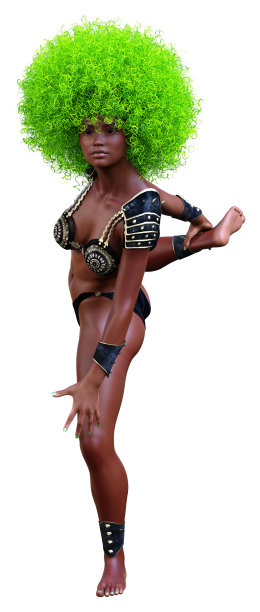 3D插图非洲女孩在白色图片下载