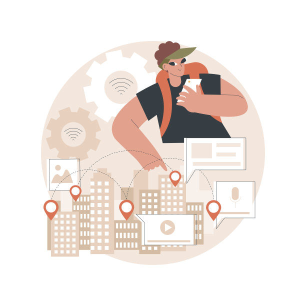 智能目的地项目抽象概念矢量插图。图片下载