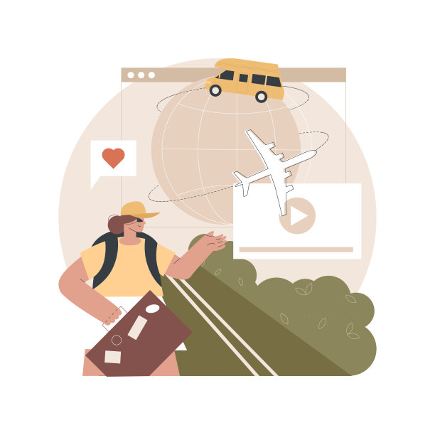 周游世界抽象概念矢量插图。图片下载