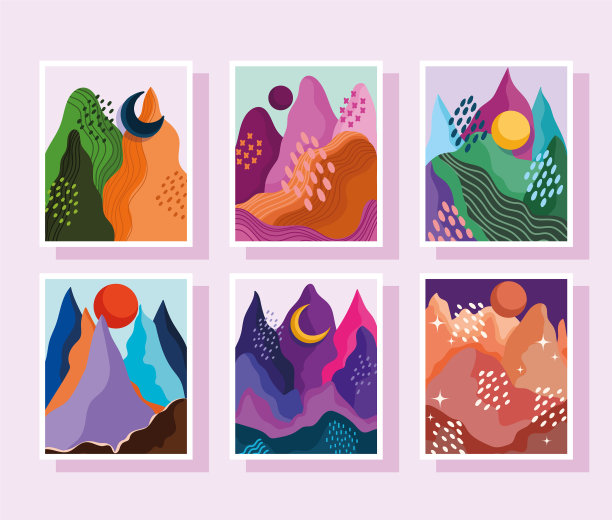 抽象景观图标设置黎明山图片下载