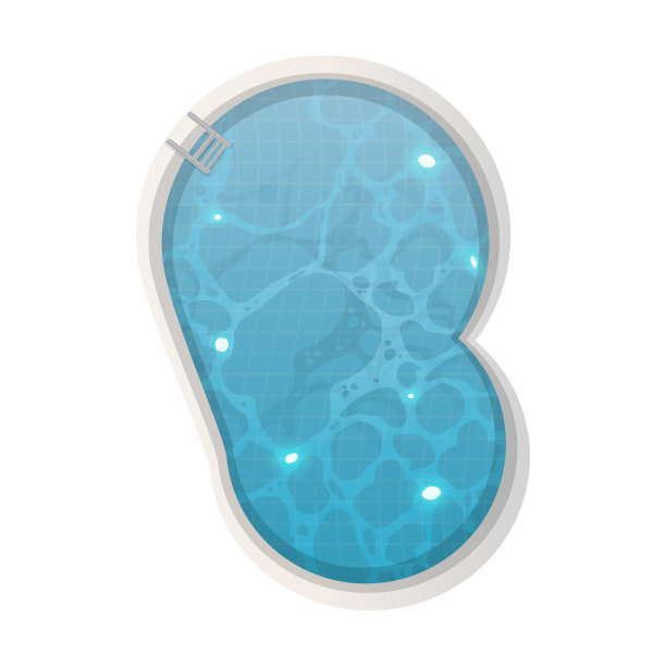 圆形池顶视图。孤立。夏天主题组成。矢量插图。图片下载