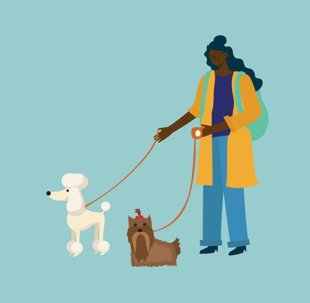 可爱的女孩带着小狗图片下载