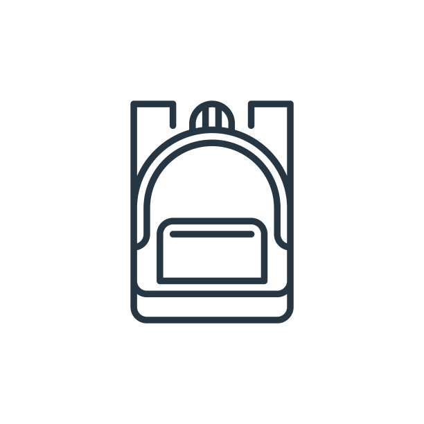 双肩包图标向量来自教育理念。细线插图的背包可编辑的笔触。背包线性标识用于web和移动应用程序，标志，印刷媒体。图片下载