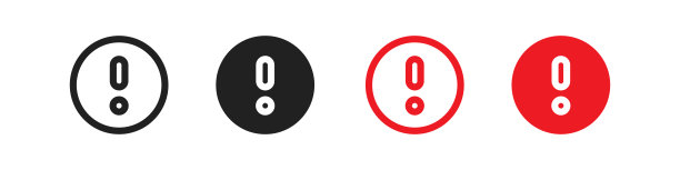 感叹号。Web警告图标。注意符号。危险圈插图在矢量平面图片下载