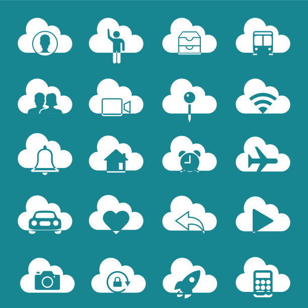 云服务和网络相关的图标数据库图片下载