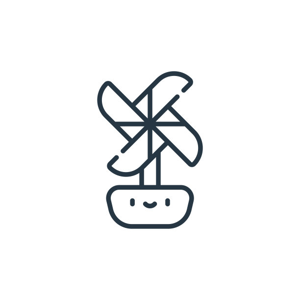 风车图标矢量从弹簧概念。细线插图的风车可编辑的笔触。风车线性标志使用在web和移动应用程序，标志，印刷媒体。图片下载