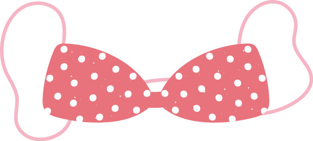 点缀红色胸罩时尚图标在卡通风格图片下载