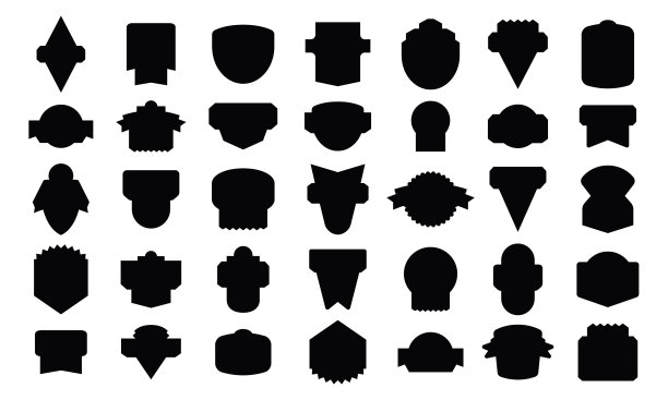 库存设置徽章剪影图片下载