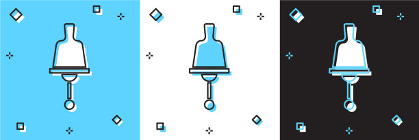 设置铃声图标隔离在蓝色和白色图片下载