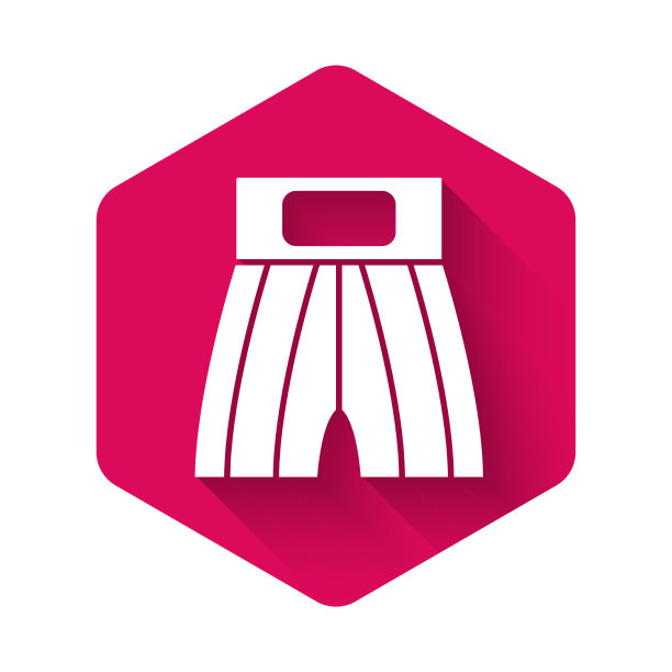 白色拳击短图标孤立与长阴影图片下载