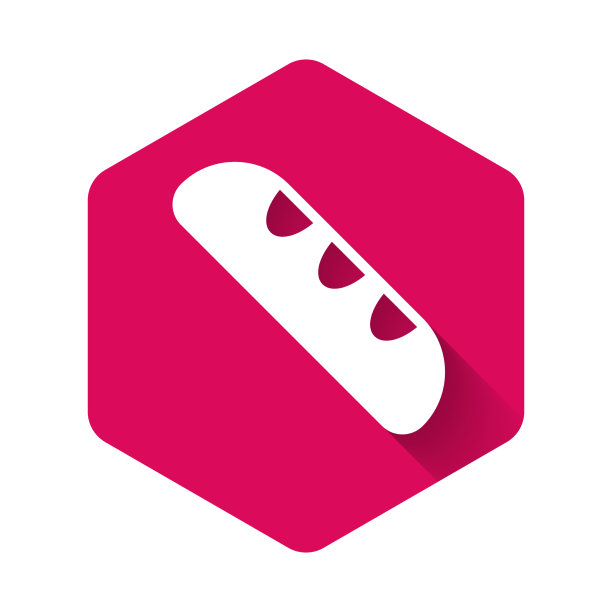 白法国长棍面包图标孤立与图片下载