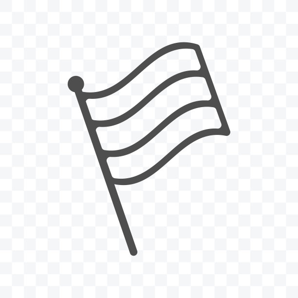 透明背景上的旗帜条纹图标图片下载