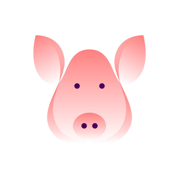 猪在梯度风格的数字艺术图片下载