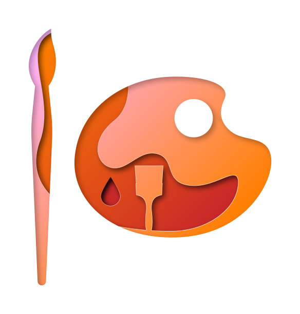 颜色在纸艺术风格数字艺术图片下载