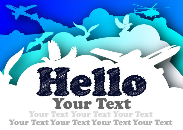 你好在纸艺术风格的数字艺术图片下载