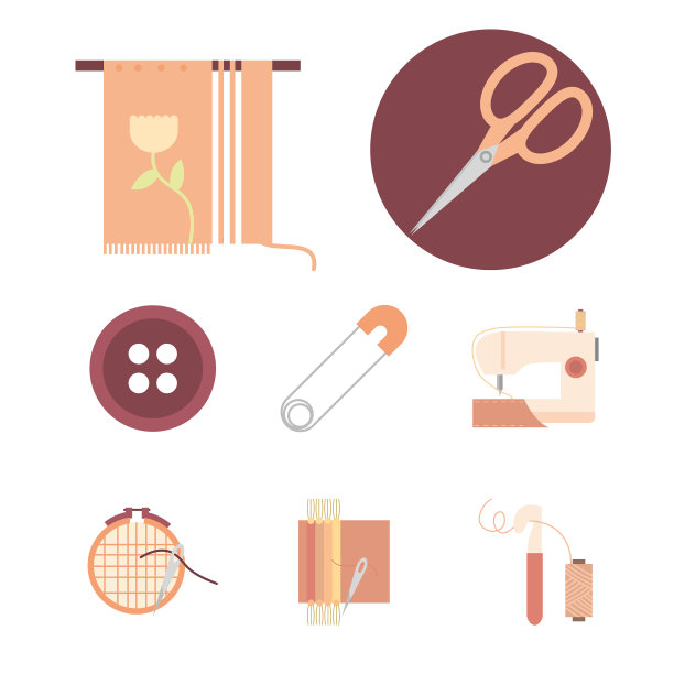 刺绣和编织图标系列图片下载