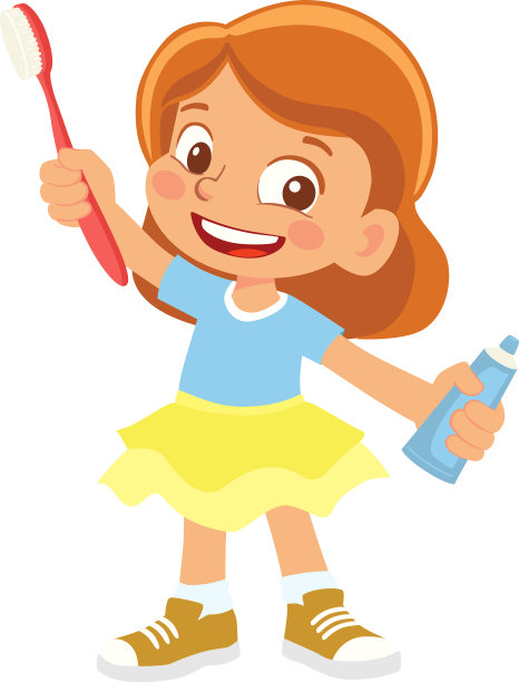 拿着牙刷和牙膏的女孩图片下载