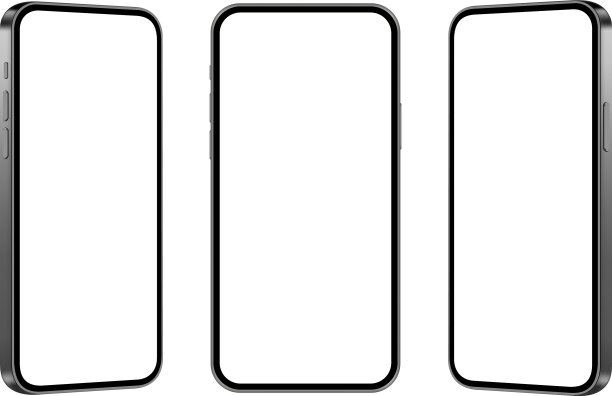 设置黑色手机模型孤立图片下载