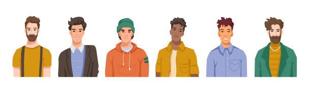 各种各样的人物刻画了男性角色图片下载