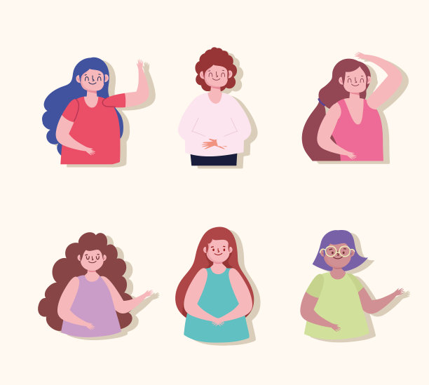 卡通女性角色头像图标合集图片下载