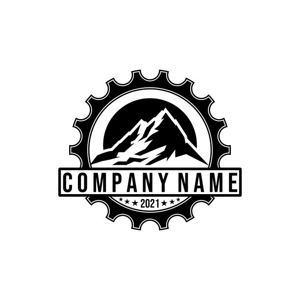 复古山地齿轮标志des图片下载