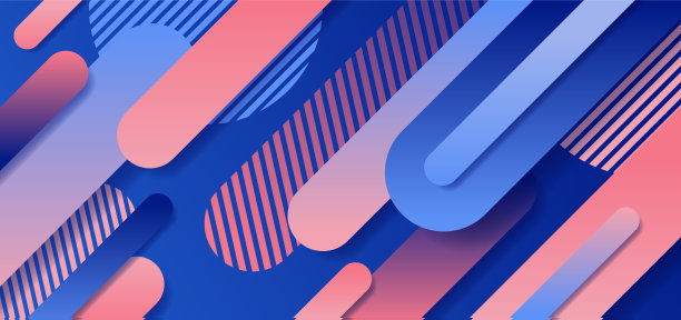 抽象的蓝色和粉红色的几何圆线图片下载