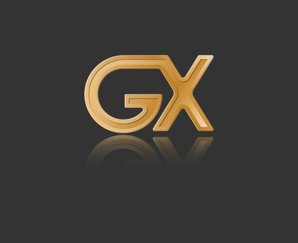 金色程式化的小写字母g和x与图片下载