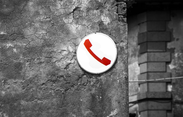 红色旧电话标志图片下载