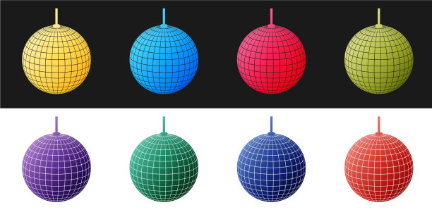 设置迪斯科球图标隔离在黑色和白色图片下载