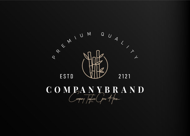 竹制标志设计，竹制线条与圆形图片下载