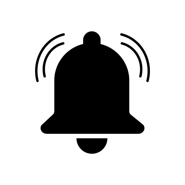 铃声警报图标隔离在白色背景图片下载