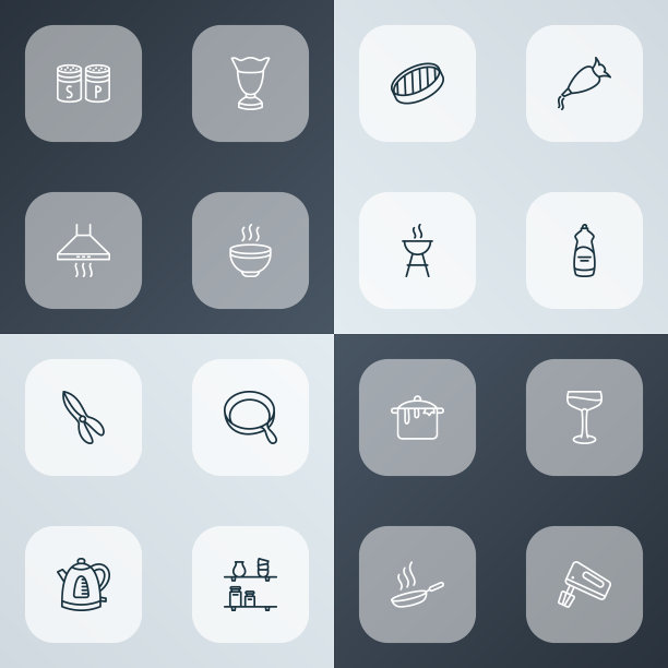 厨师图标系列风格设置与筛厨房图片下载