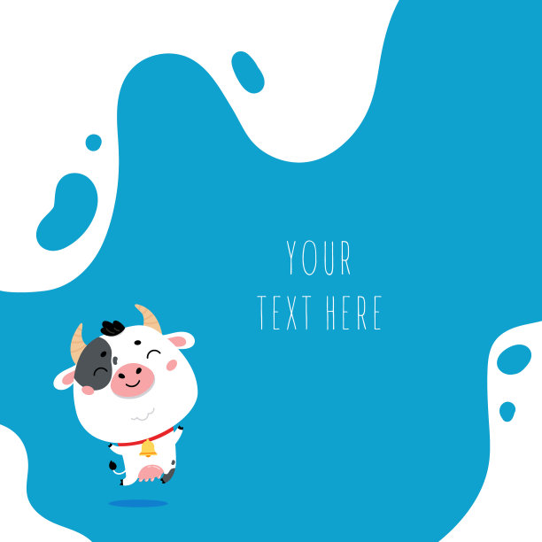 可爱的农场奶牛在蓝色的背景图片下载