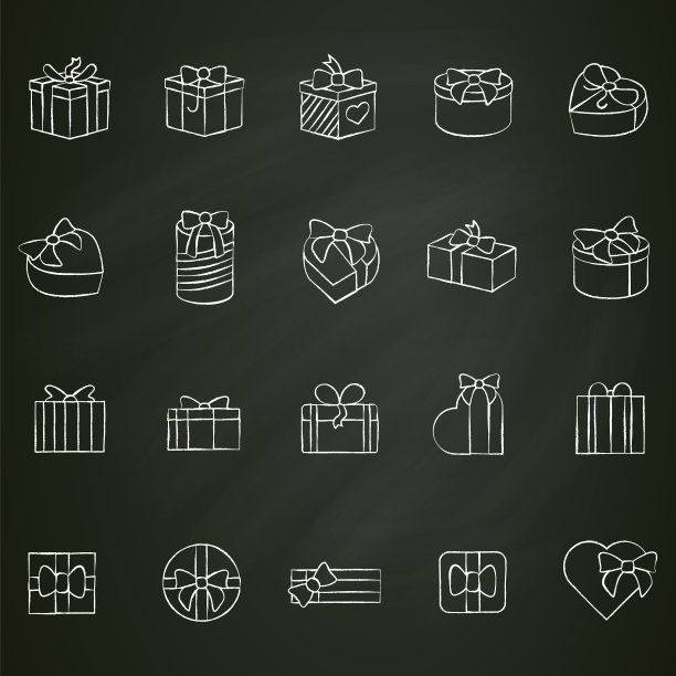 呈现粉笔图标集图片下载