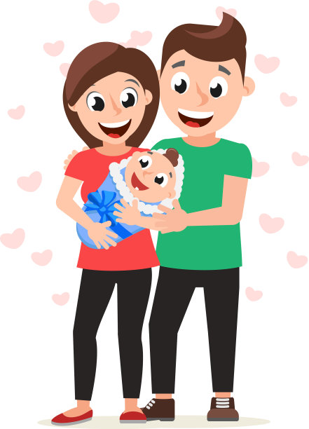 父母，爸爸和妈妈抱着贝恩他们的手臂图片下载