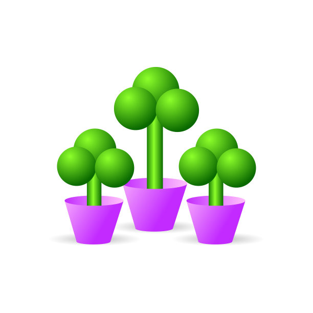 现实的盆栽植物设计孤立在白色图片下载