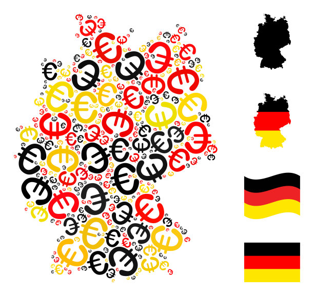 德国地图马赛克欧元项目在德国国旗图片下载