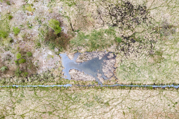 “无人机草地和田野。图片下载