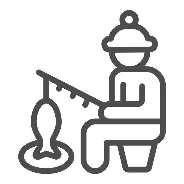 在冰线上钓鱼的人象征着冬季图片下载