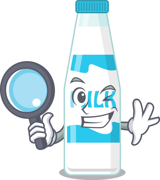 卡通图片瓶牛奶侦探使用工具图片下载