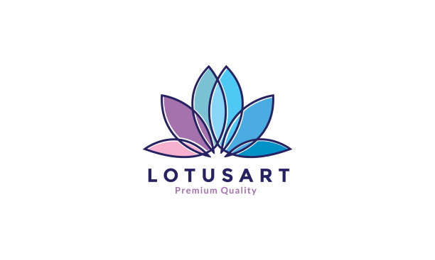 抽象多彩的莲花标志符号图标图片下载