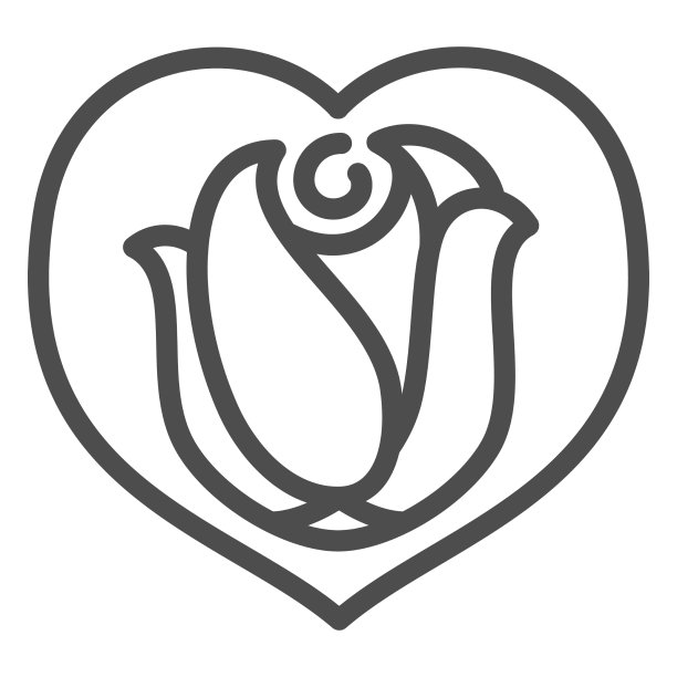 心形线玫瑰图标情人节概念图片下载
