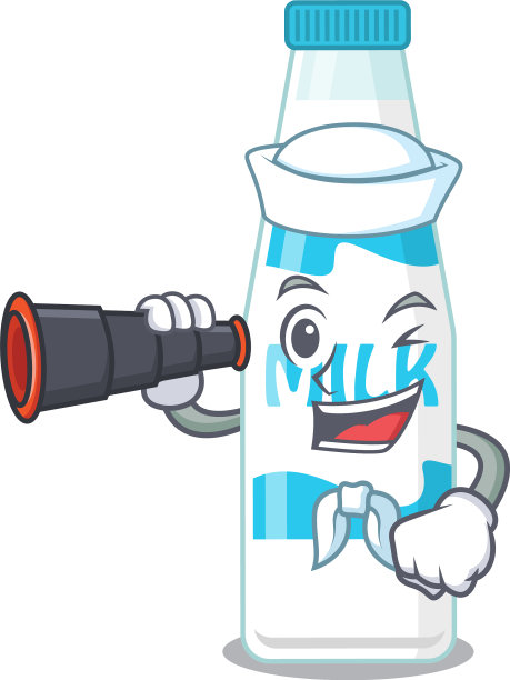 卡通图片瓶牛奶水手使用双目图片下载