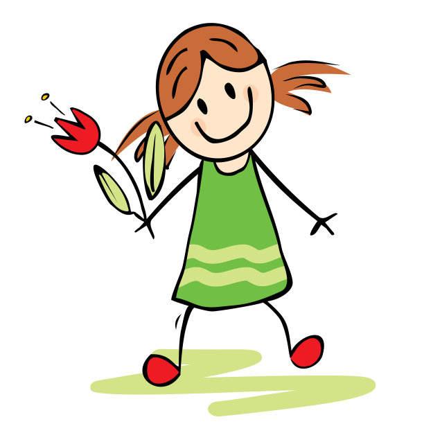 女孩和郁金香图片下载