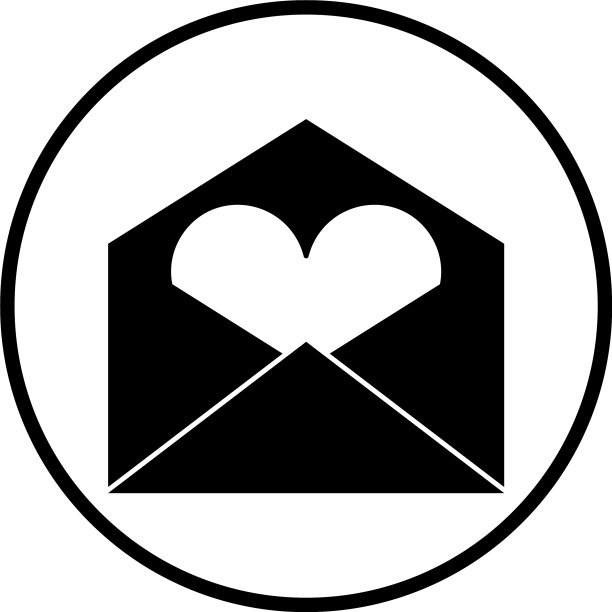 带有心形图标的情人节信封图片下载