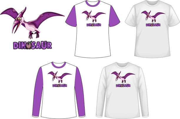 以恐龙为主题设置不同类型的衬衫图片下载